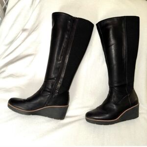 SOUL NATURALIZER Tall Boots Black Vegan Leather Size 9 Wide / Wide Calf